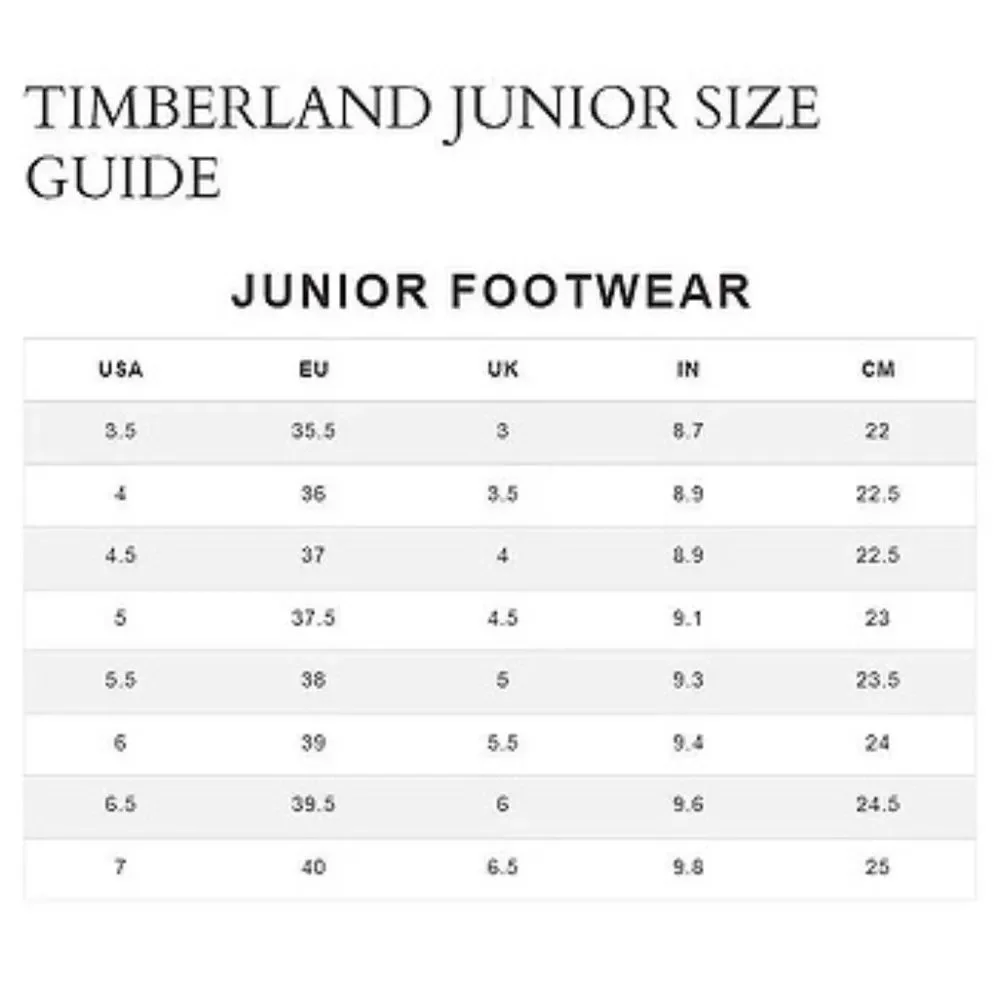 Timberland‎ Junior Kids' Black Nubuck Waterproof Lace-Up Boots Sz 6